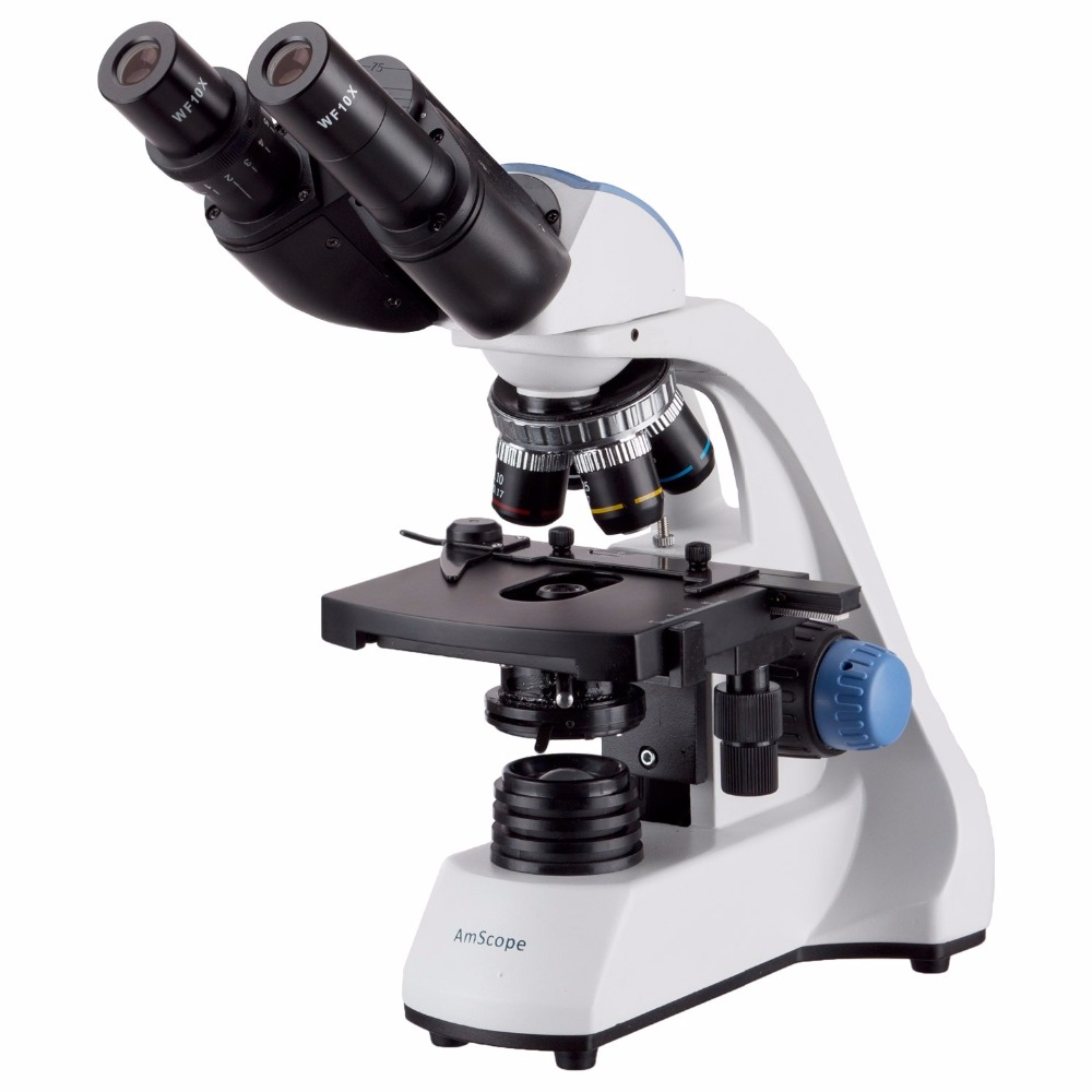 Microscope Compound 40X - Microscopio compuesto binocular LED AmScope 40X-2000X