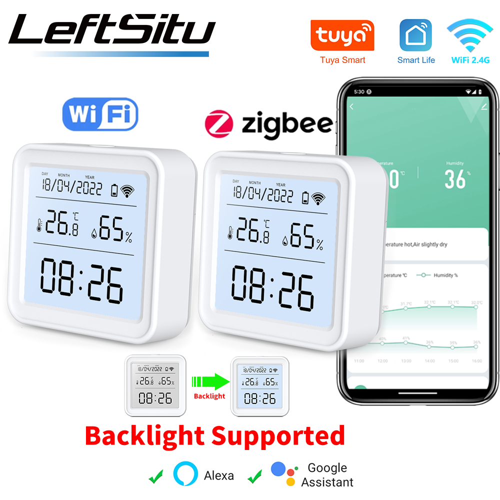 Weather Station Indoor - Tuya Zigbee WiFi Sensor de temperatura