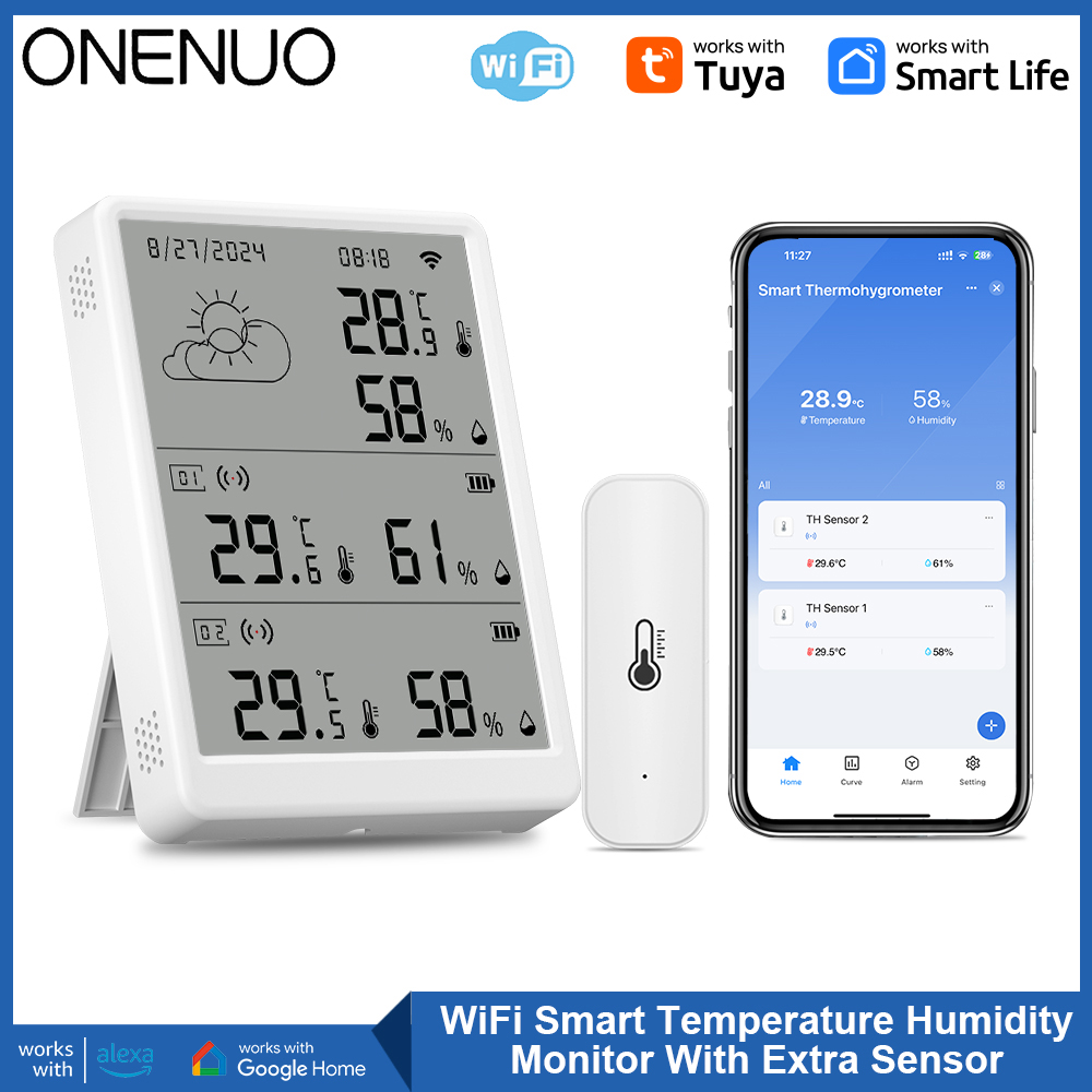 Tuya-Sensor de temperatura de  - Weather Station Indoor reseña y precio